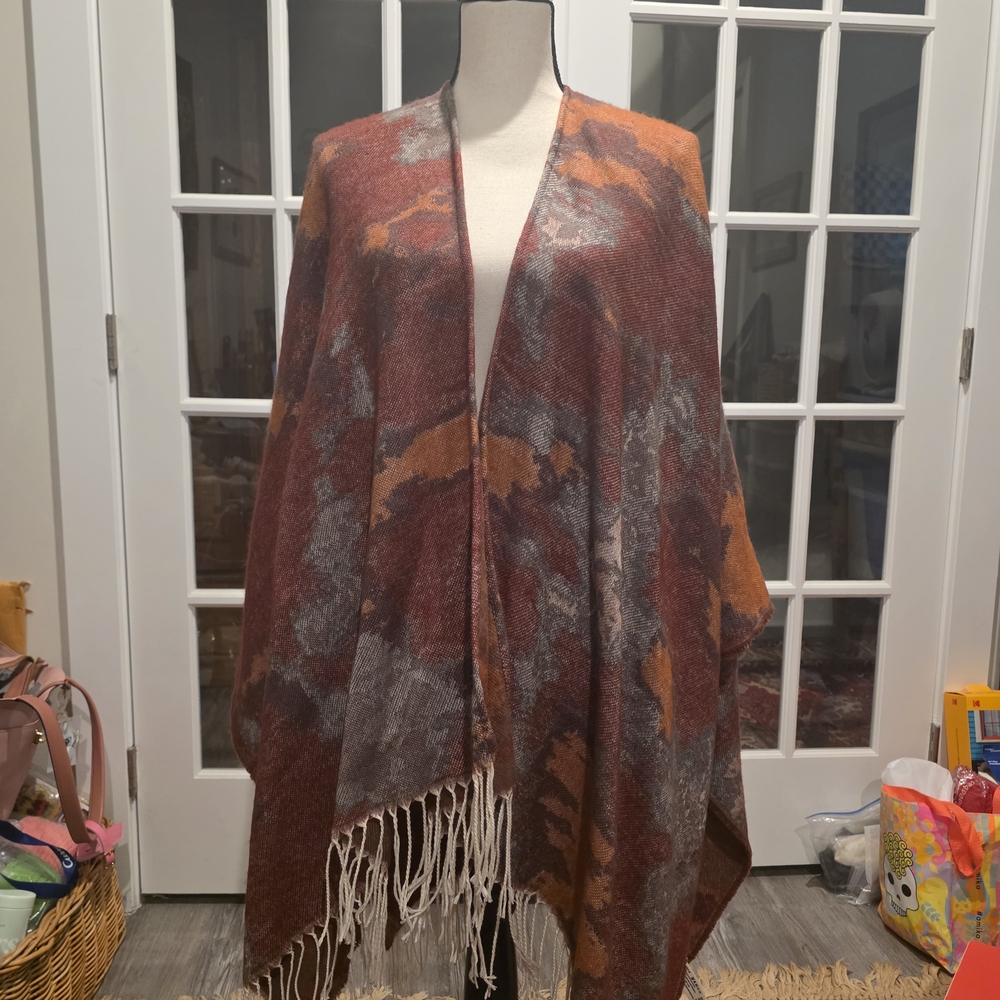 Multicolor Fringe Shawl